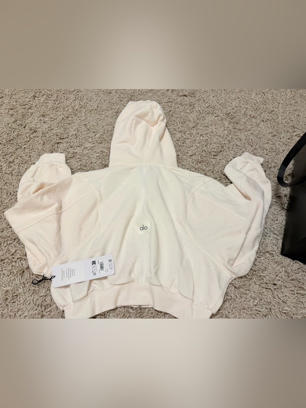 Alo Yoga Sweet Escape Zip Up Hoodie Ivory Medium NWT